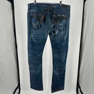 Vintage 2000s Robin's Jean Double Flap Rhinestone Denim Jeans Size 42x36